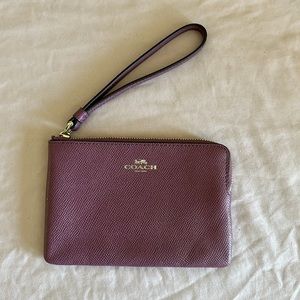Coach Purple Leather Wristlet